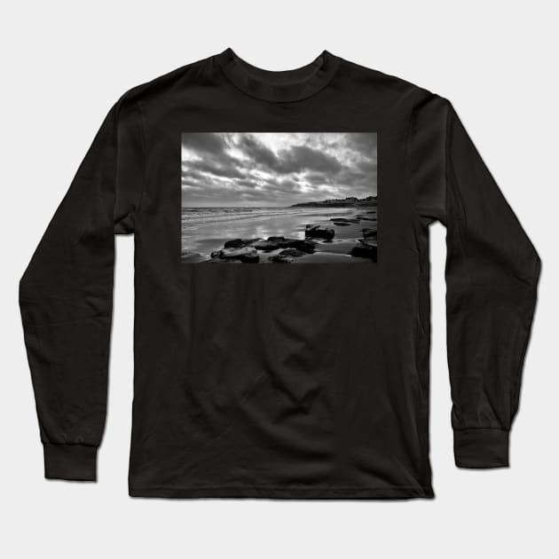 Whitley Bay beach at sunrise Long Sleeve T-Shirt by Violaman